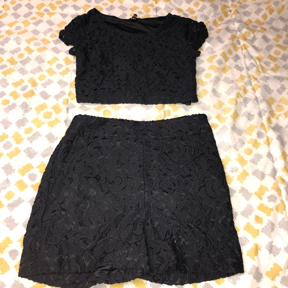 CLEARANCE Express black lace 2 piece set